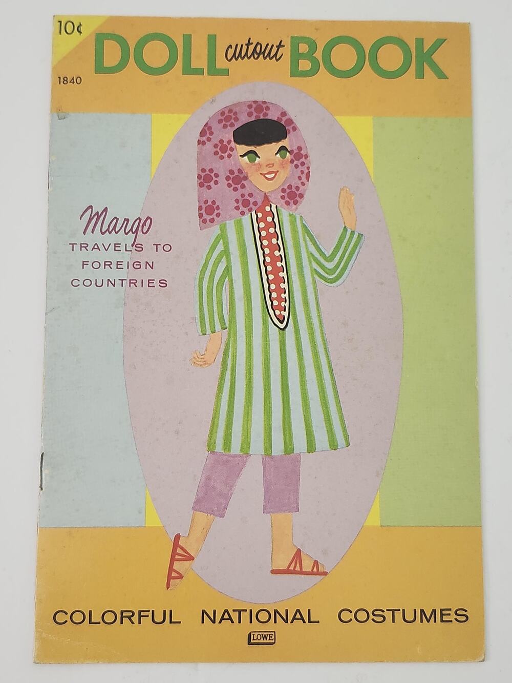 Vintage Margo Travels to Foreign Countries Paper Doll Book Lowe Mid-Century